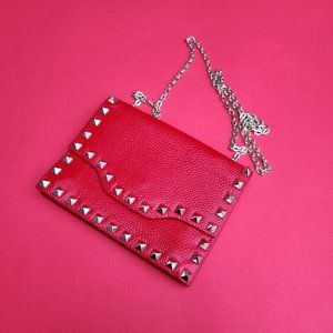 KC Jagger Small Red Leather Purse With Studs